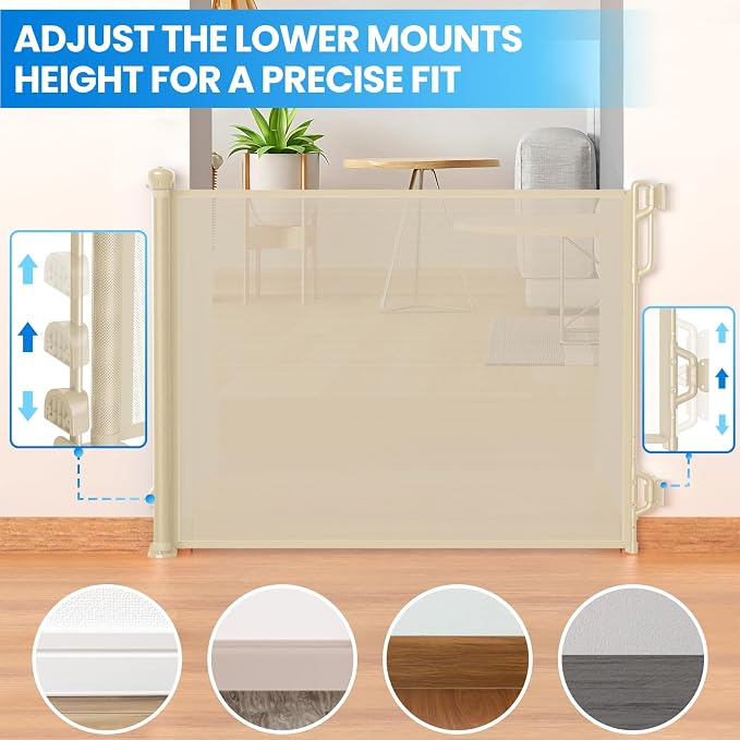 Retractable Safety Baby Gate or Mesh Dog Gate, Durable Portable Mesh - Image 4