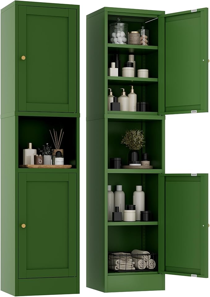 2-Door Metal Storage Cabinet, Tall Slim Pantry Organizer by MetalStorageCabient