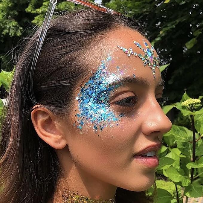 Mysense Royal Blue Body Glitter Gel, Singer Concerts Face Hair Glitter Makeup - Image 4