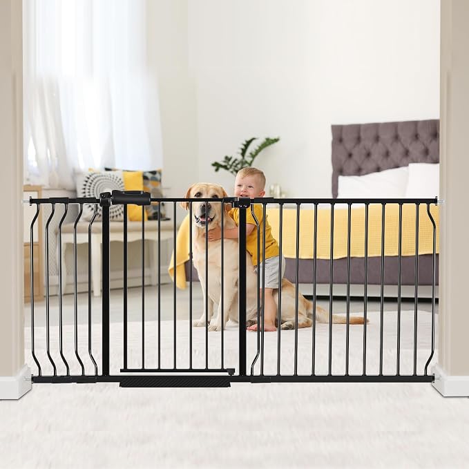 HOOEN 30" Tall Extra Wide Baby Gates 67 to 71.5 Inch Large Long Pressure by HOOOEN