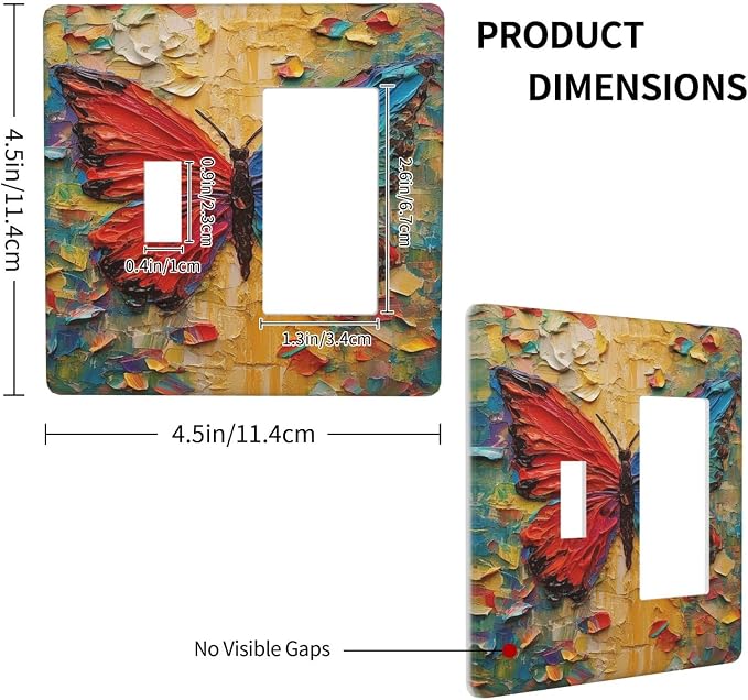 Outlet Covers Colorful Butterfly Animal Insects Wall Art Abstract 1 Toggle 1 - Image 4