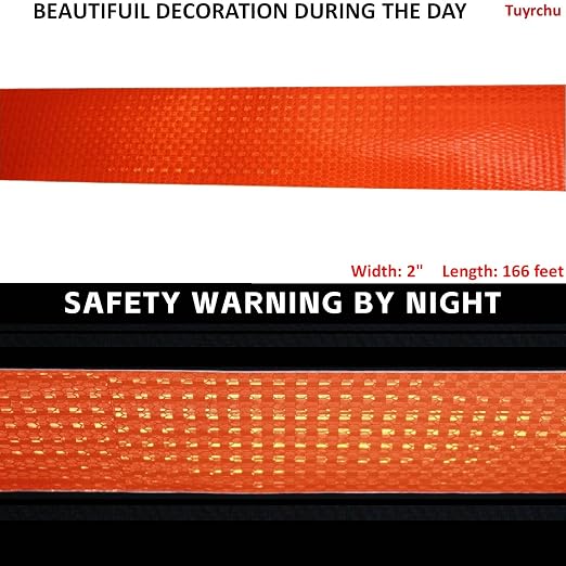 Orange Reflective Tape 2 inch Wide, Outdoor Waterproof Hazard Conspicuity - Image 3