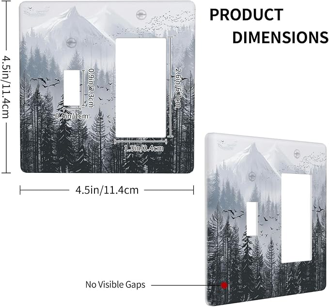 Misty Forest Nature Tree Mountain Birds Outlet Covers 1 Toggle 1 Rocker - Image 4
