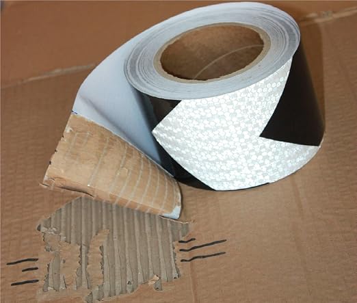 Black White Reflective Tape Outdoor Waterproof 3 inch X 66 feet, High - Image 2