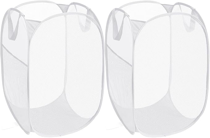 2 Pack Durable Collapsible Laundry Baskets by Bemkoo