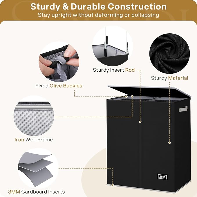 SOLEDI Double Laundry Hamper - Field & Grace