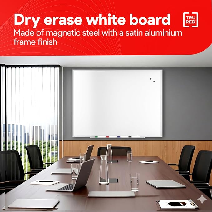 TRU RED Steel Magnetic Whiteboard | Dry Erase Board - Image 2