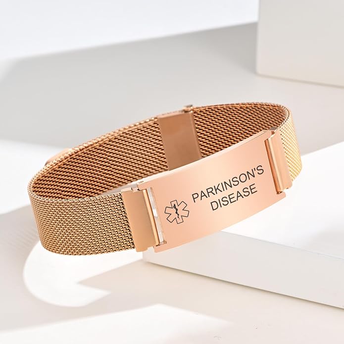 VNOX Medical Alert Id Bracelet for Men Women, Custom Engraving Adjustable - Image 3