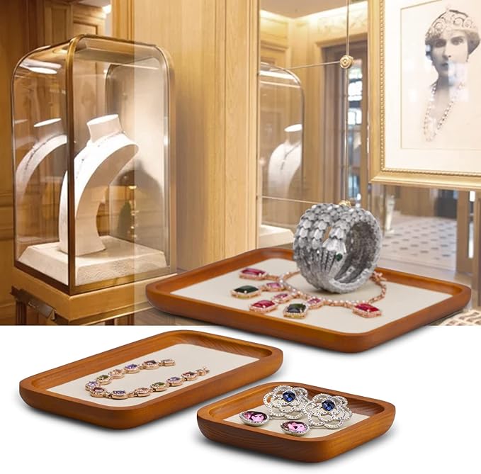 Solid Wood Jewelry Display Flat Tray - Image 2