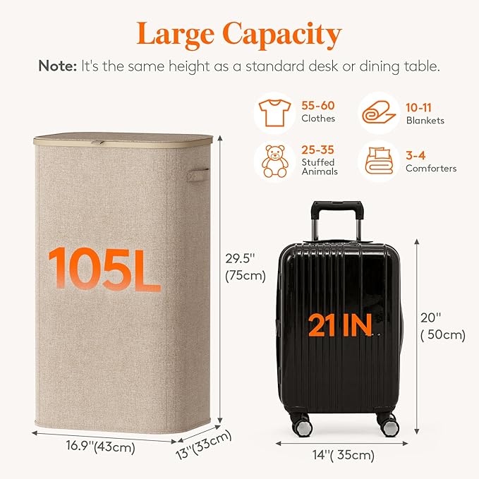 Lifewit 105L Laundry Basket - Image 3
