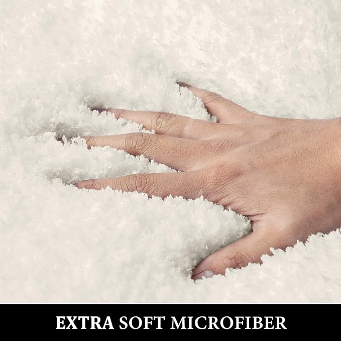 MIULEE Extra Thick Non Slip Bathroom Rug Shaggy Soft Bath Mat Plush Microfiber - Image 2