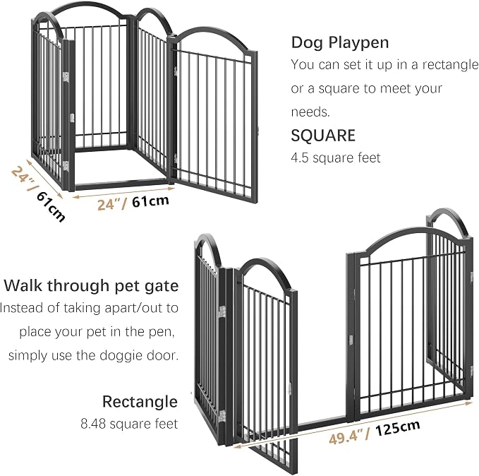BHG Metal No-Assembly Freestanding Dog Gate - Image 5