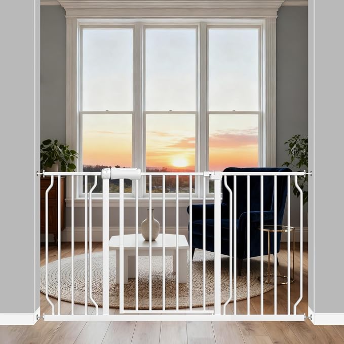 ALLAIBB Extra Wide Pressure Mounted Baby Gate Walk Through Child Kids Safety by ALLAIBB