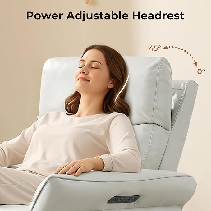 CHITA Genuine Leather Power Recliner Chair, Electric Triple-Motor Swivel Glider - Image 5