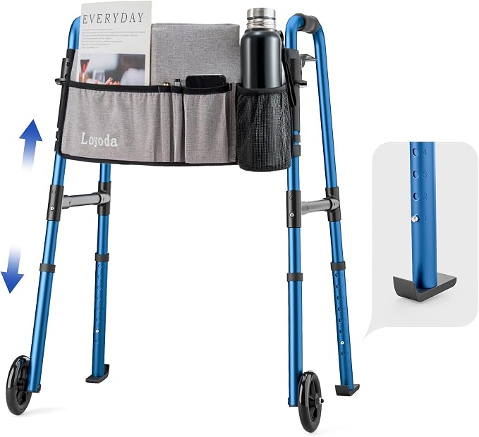 Folding Walker for Seniors, Front Wheel Walker by Loyoda