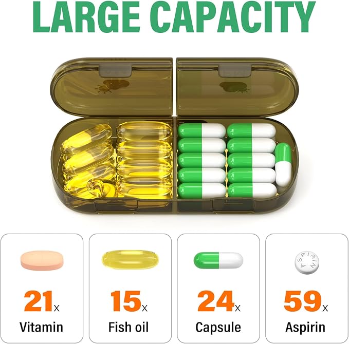 Weekly Pill Organizer 2 Times a Day, 7 Day Pill Box 2 Times, Portable - Image 2