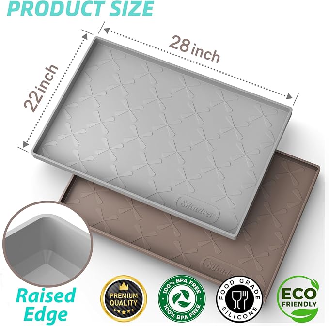 SIKADEER 28" x 22" Under Sink Mat Waterproof, Silicone Mat Kitchen Drawer Shelf - Image 5