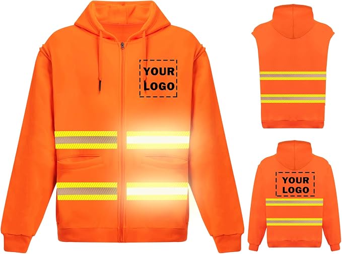 YOWESHOP High Visibility Reflective Safety Hoodie Jacket by YOWESHOP