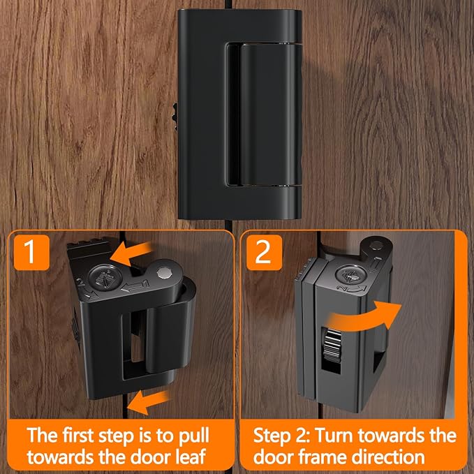 INIRET Adjustable Home Security Door Reinforcement Lock，Heavy Duty Zinc Alloy - Image 7