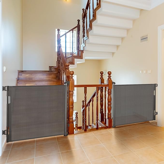 2-Pack Retractable Baby Gate for Stairs-33”Height, Expands up to - Image 3