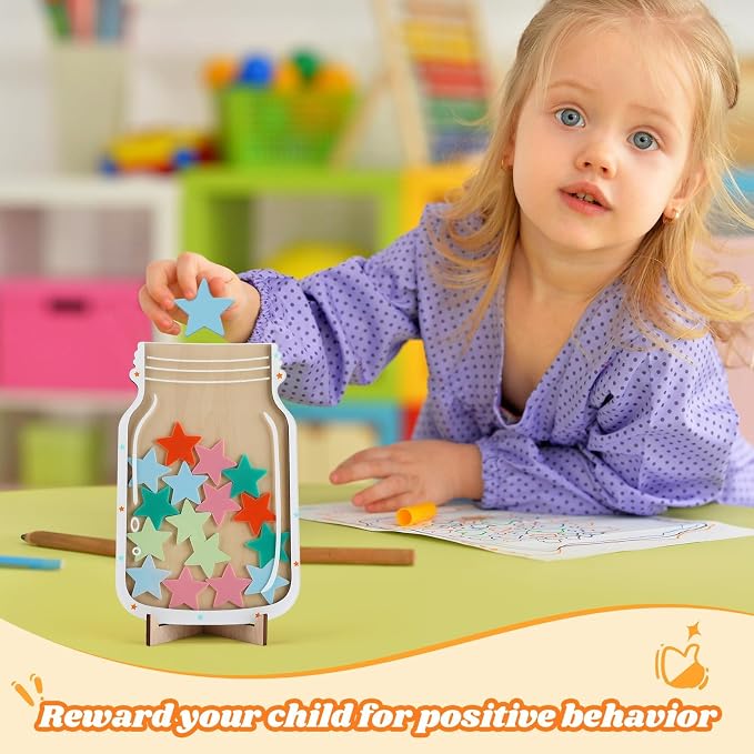 Magnetic Reward Jar, Geyrut Star Jar Reward Incentive Jars - Image 5
