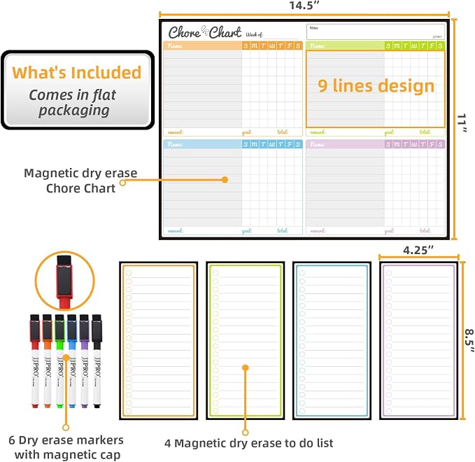 JJPRO Magnetic Dry Erase Chore Chart - Image 2