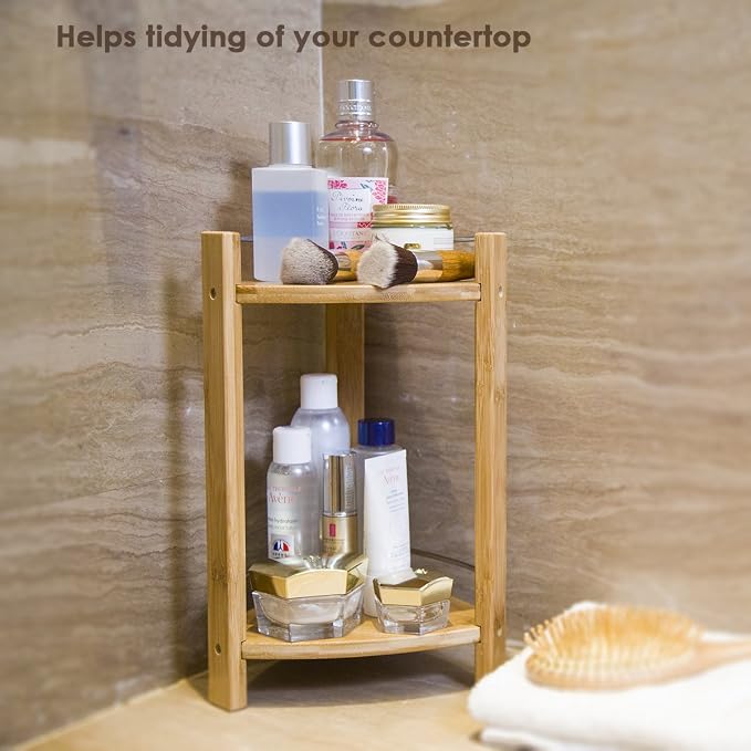 GOBAM Bamboo Shower Corner Caddy, Medium - Image 8