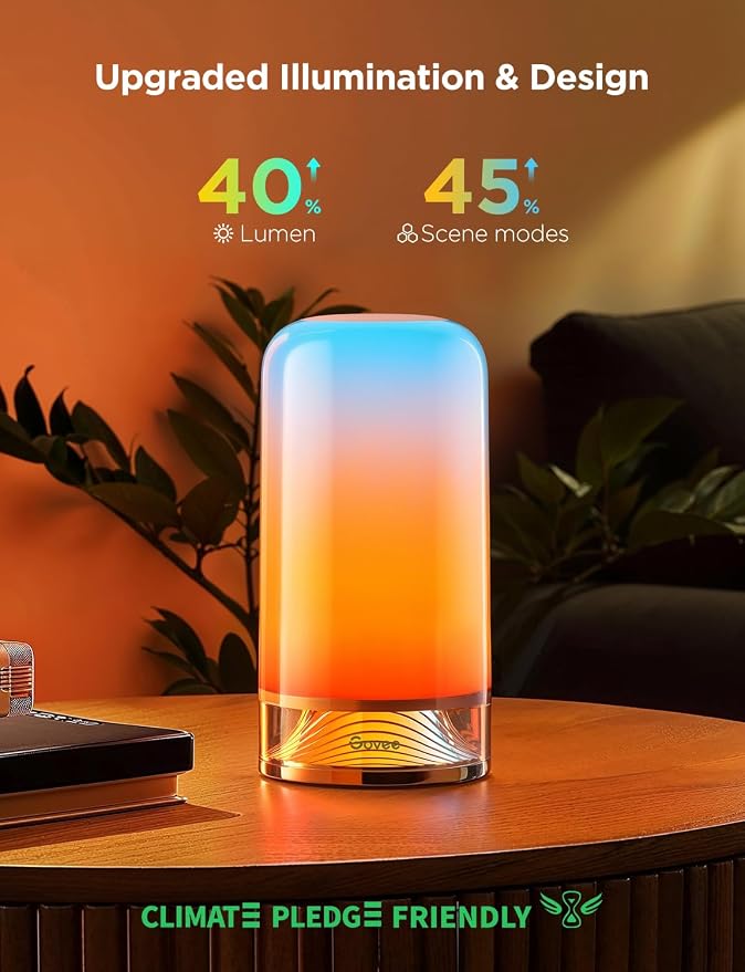Govee RGBIC Smart Table Lamp 2, Touch Bedside Small Table Lamp Matter, Alexa - Image 2
