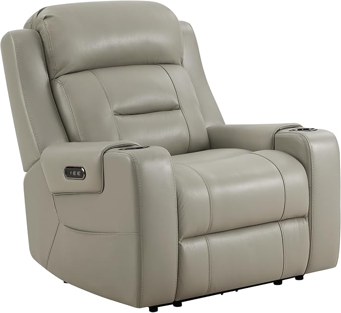 Watson & Whitely Oversized Genuine Leather Power Recliner Chairs by WatsonWhitely