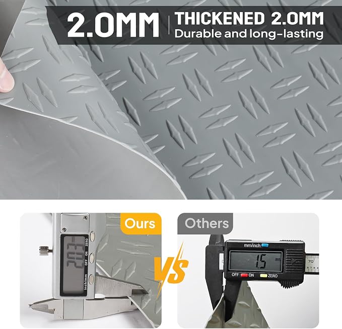 Bonnlo 7.5 X 17 FT Garage Floor Mat, Thickened Double Diamond Plate Garage - Image 2