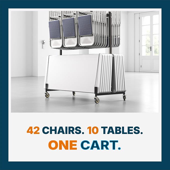 OEF Furnishings OEF42 Series Folding Table & Chair Cart, Heavy Duty Industrial - Image 5