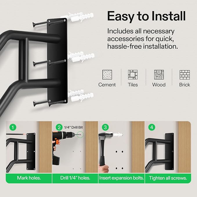 VIVOSUN Outdoor Handrail, 3 Step Stair Handrail, 27.5" x 18.5" Fits 1 to 3 Steps - Image 4