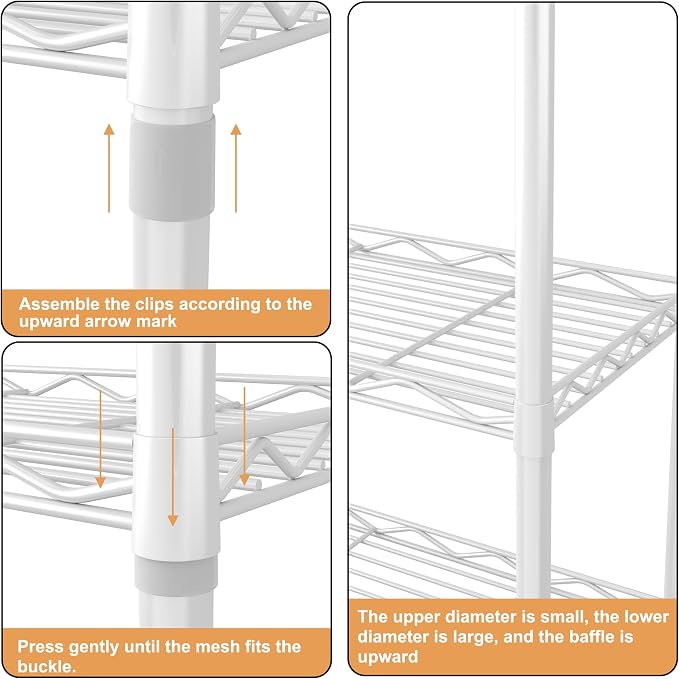HOMEFORT 5-Tier Wire Shelving 5 Shelves Unit Metal Storage Rack Durable - Image 4
