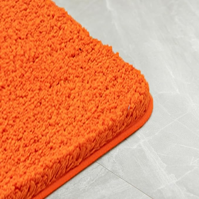 MIULEE Orange Bathroom Rugs Non Slip Bath Mat 24'' x 48'' Shaggy Soft Bath Rug - Image 8