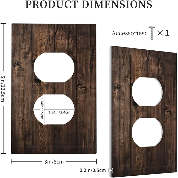 Rustic Brown Wood Plank Vintage Wooden Texture Print Outlet Covers 1 Gang - Image 5