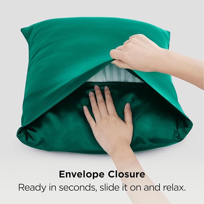 Bedsure Satin Pillowcases, Similar to Silk Pillow Cases Queen Size Set of 2 - Image 8