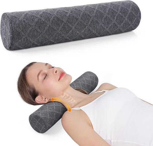 Cozyhealth Cervical Roll Pillow, Medium Soft Memory Foam Neck Round Pillow by Cozyhealth