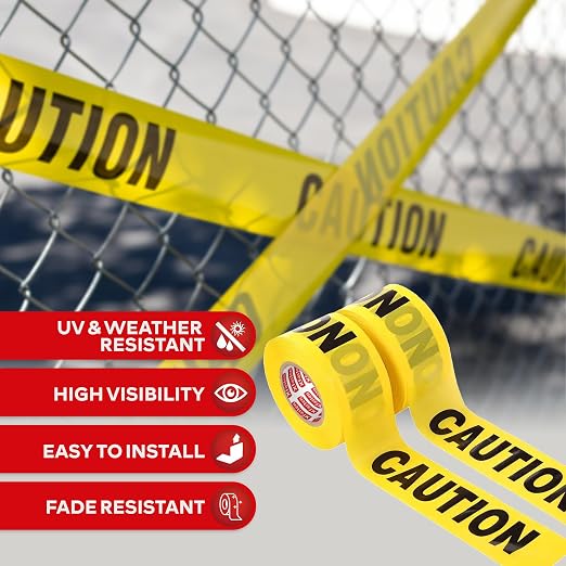 XFasten Yellow Caution Tape Roll Bulk, 3 in x 1000 ft, Thick and Durable Yellow - Image 3