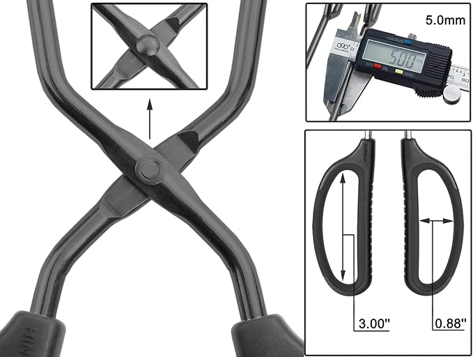 16" Extra Long Scissor Tongs, Stainless Steel Metal Kitchen Tongs - Image 2