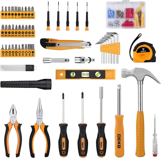 DEKOPRO 208 Piece Tool Set, General Household Hand Tool Kit, Auto Repair Tool - Image 3