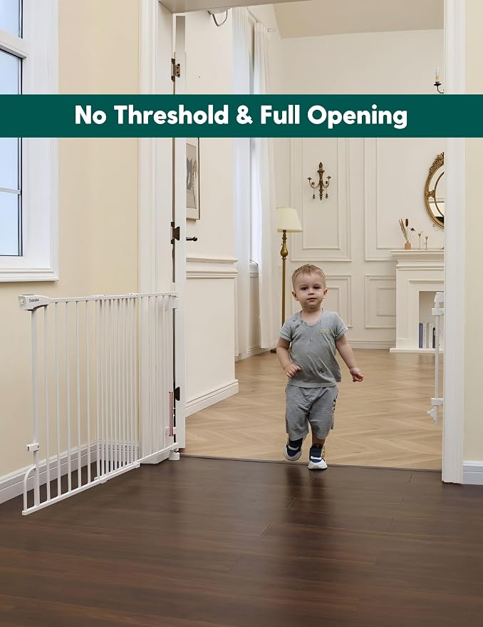 Babelio No Bottom Bar & Easy to Remove Baby Gate, 35.5-55" Extra Wide Hardware - Image 3