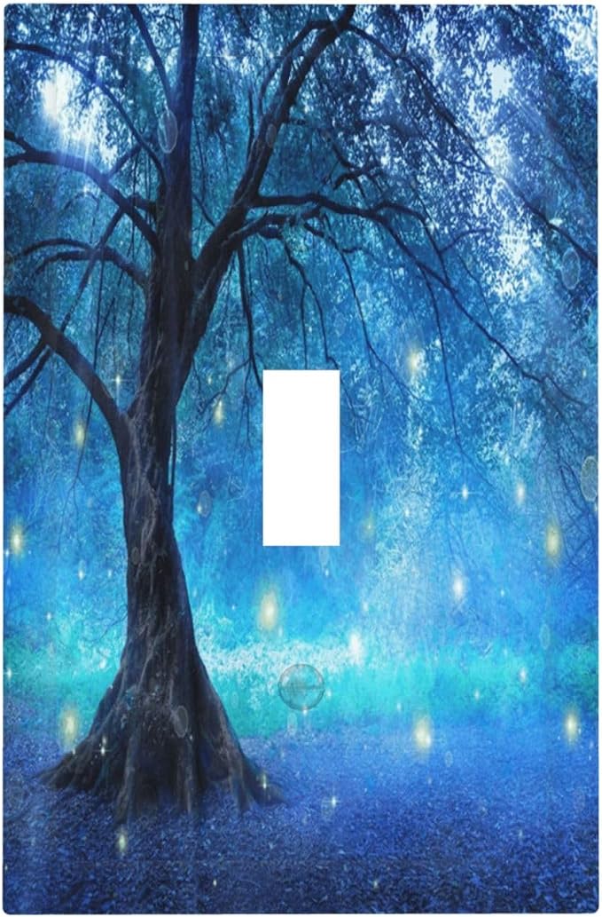 Light Switch Cover Fantasy Fairy Tree In Mystic Forest 1 Gang Wall Plate Cover by Spshian