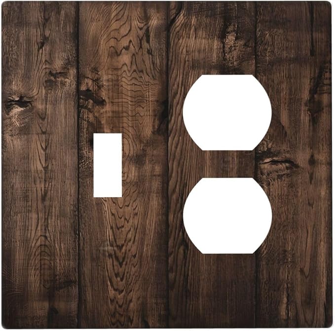 Rustic Brown Wood Plank Vintage Wooden Texture Print Wallplates 1 Toggle 1 by Unknown