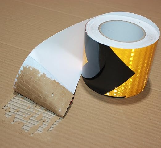 Reflective Tape Yellow Black 16 inch Wide, Outdoor Waterproof Hazard - Image 2