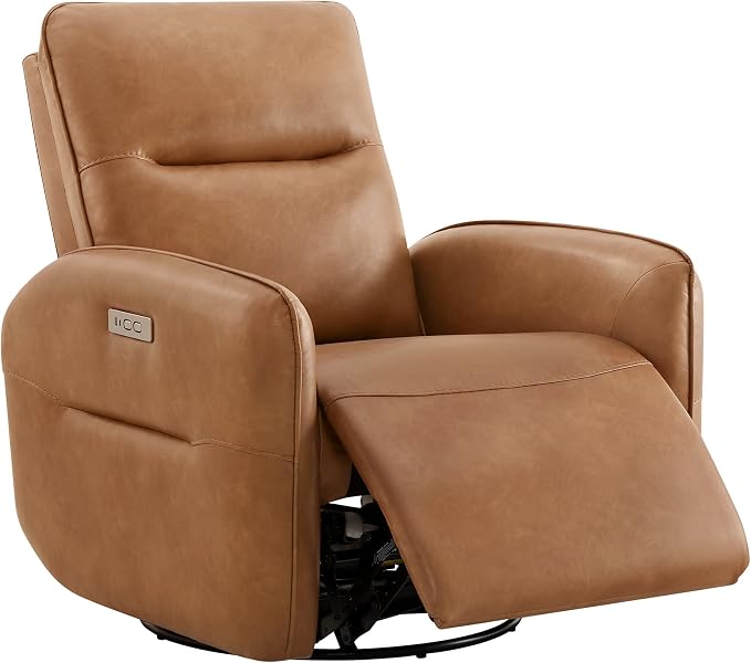 CHITA Faux Leather Power Recliner Chair, Swivel Glider Recliner - Image 6