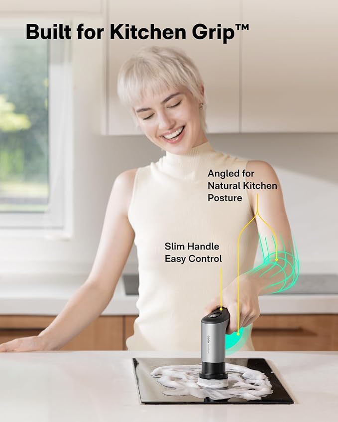 HOTO Grip™ Cordless Electric Spin Scrubber, IPX7 Waterproof, Lightweight at - Image 5