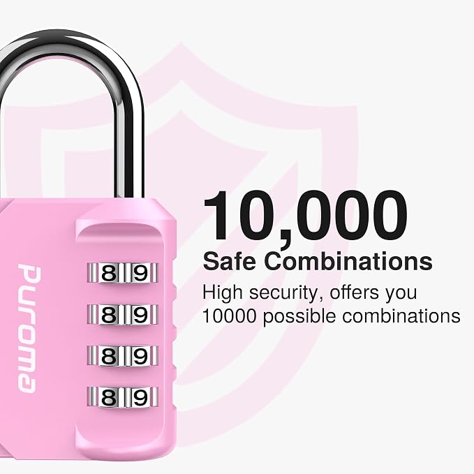 Puroma 2 Pack Combination Lock for Locker 4 Digit Outdoor Waterproof Padlock - Image 2