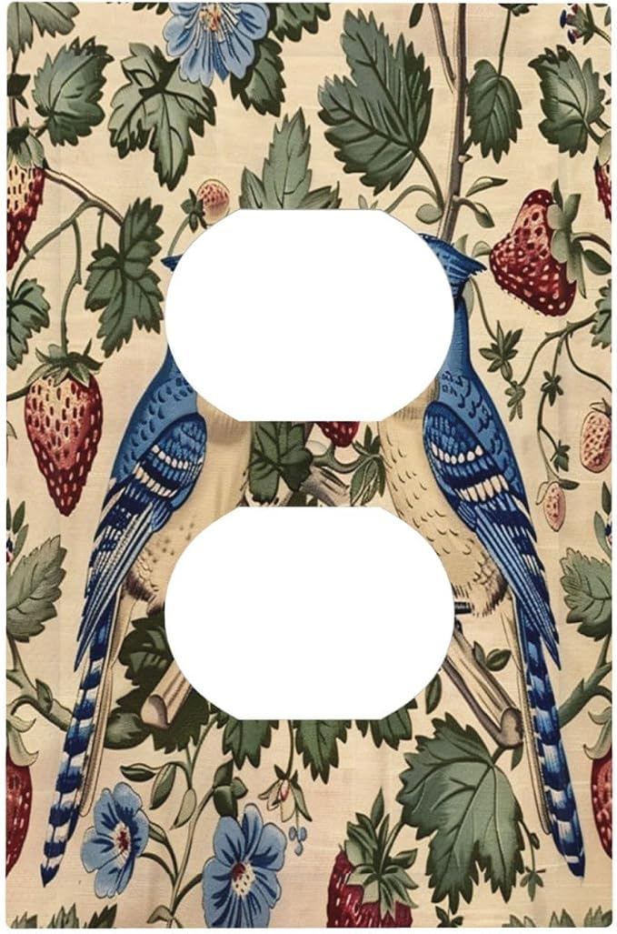 Outlet Covers Vintage Floral Bird Strawberry Thief William Morris 1 Gang Duplex by LightSwitchCover