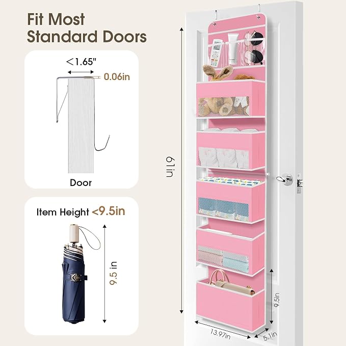 6-Tier Over The Door Organizer Hanging Storage Organizers - Image 2