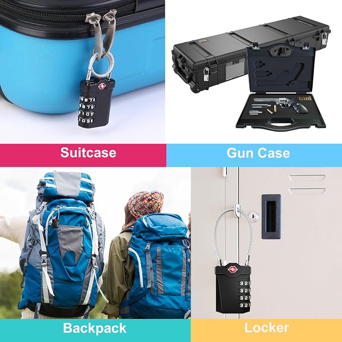 ZHEGE TSA Approved Luggage Lock, Travel Lock, 000 Combination Options, 5.5in - Image 6